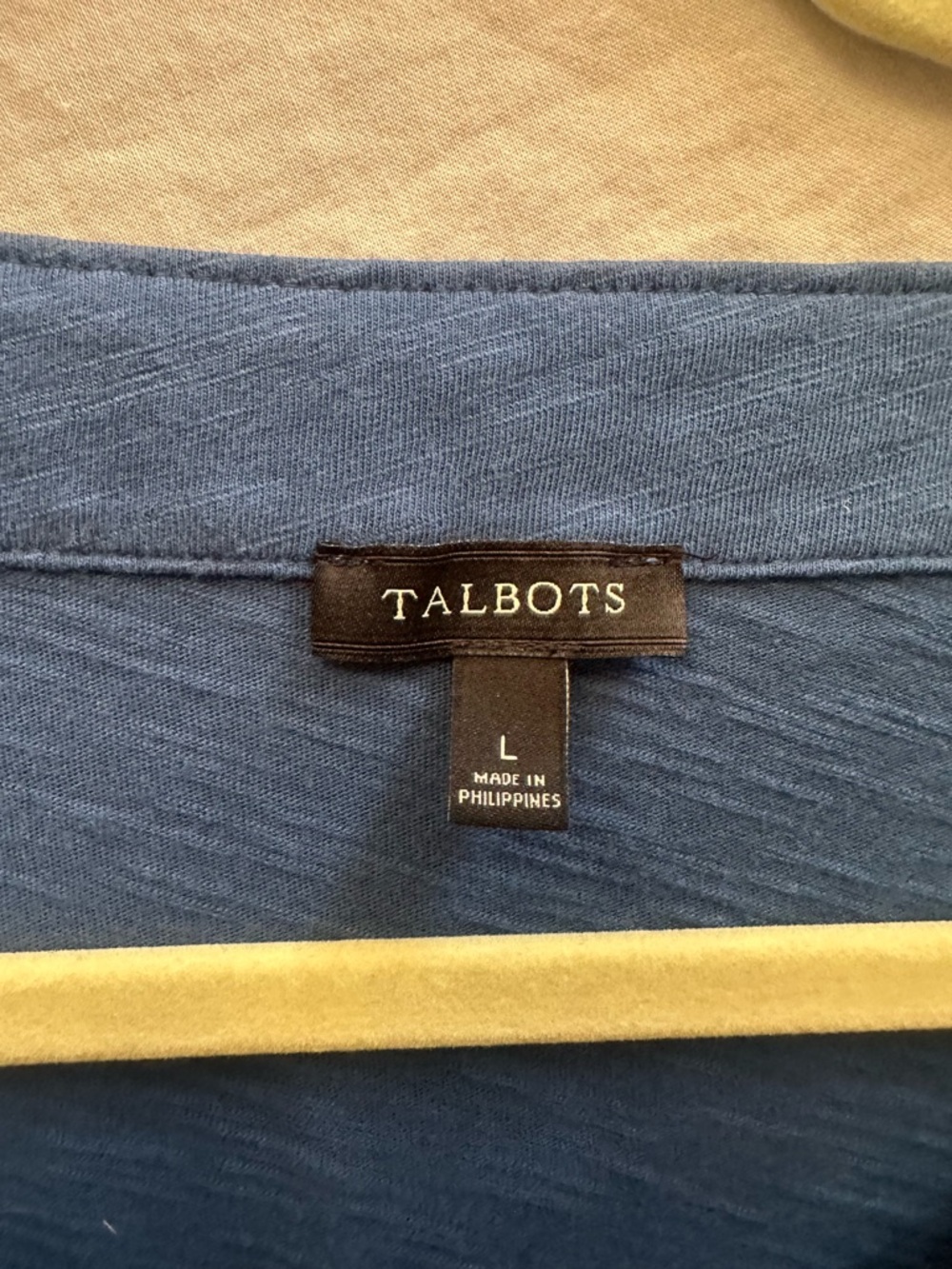 Talbots Navy Blue Beaded Floral 3/4 sleeve Top - Picture 3 of 8